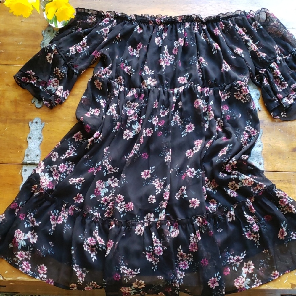Torrid off-shoulder peasant dress